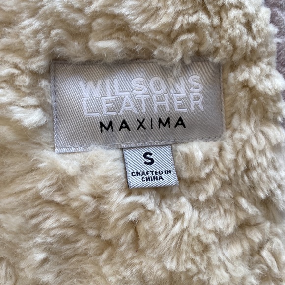 Wilsons Leather Maxima Suede Lavender Faux Fur Trim Lining Jacket 90s Y2K Size S - Picture 10 of 16